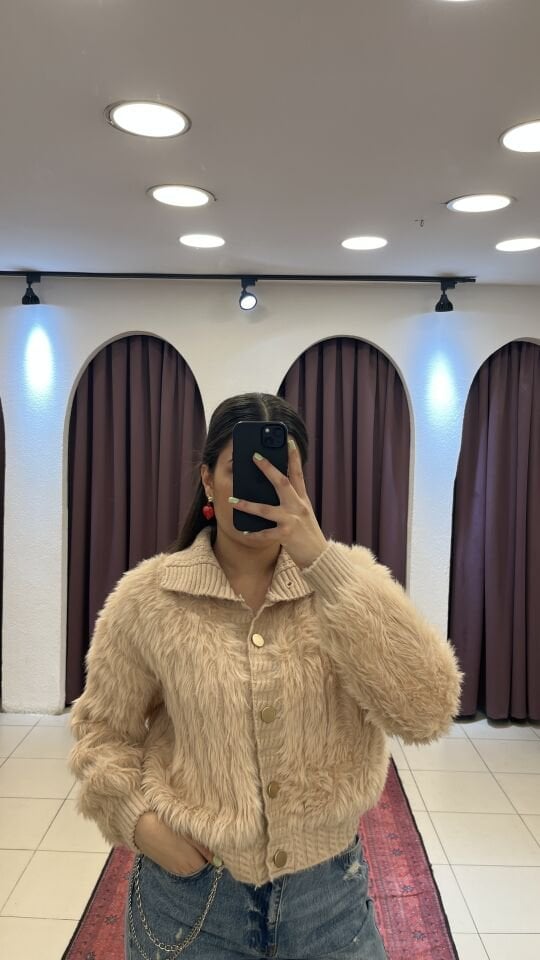 GÜL KURUSU GOLD DÜĞMELİ İTHAL HIRKA KAZAK Standart