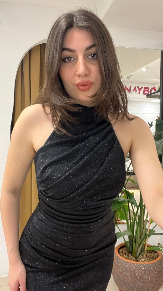 SİYAH HALTER YAKA ABİYE