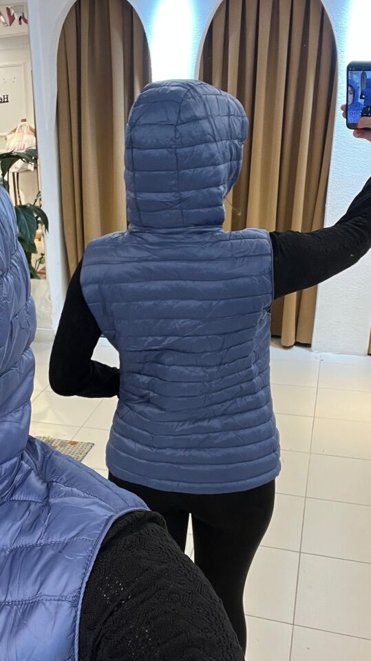 MAVİ ÇİFT TARAFLI KAZ TÜYÜ YELEK