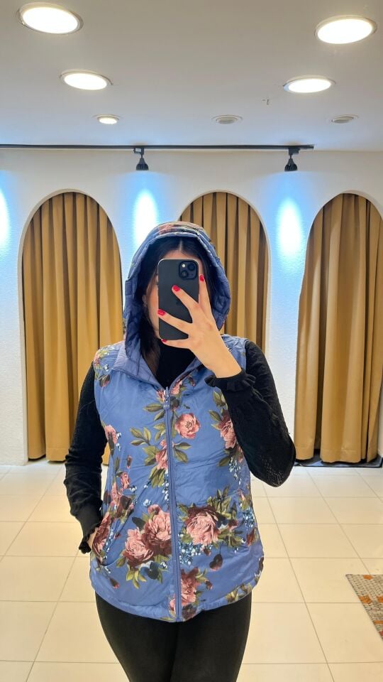 MAVİ ÇİFT TARAFLI KAZ TÜYÜ YELEK