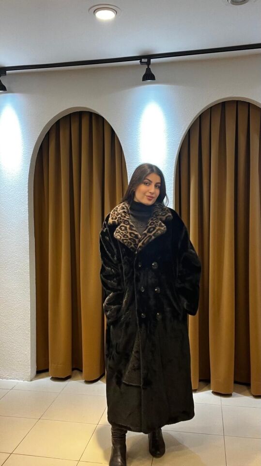 LEOPAR YAKA UZUN KÜRK