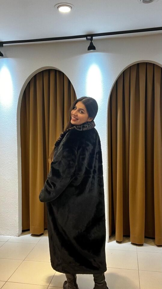 LEOPAR YAKA UZUN KÜRK