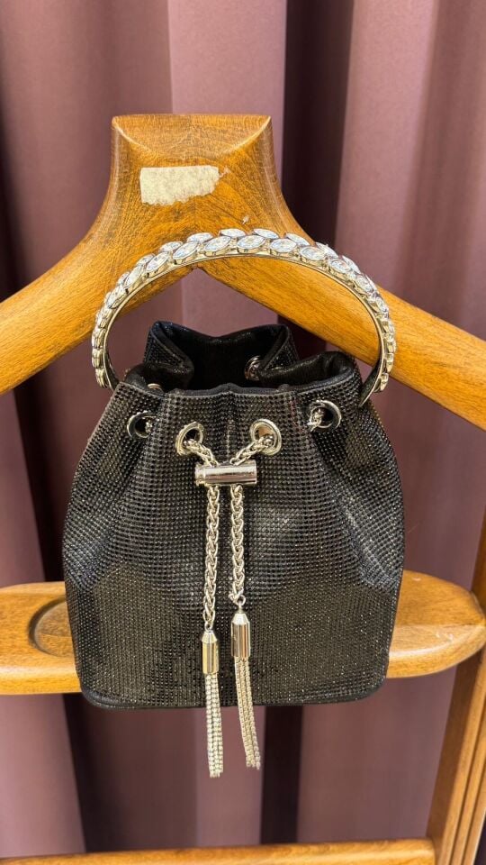 SİYAH TAŞLI ÇANTA SİYAH