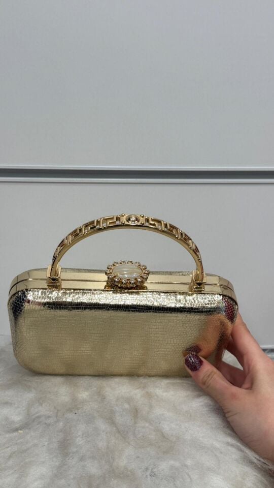 GOLD YUMUŞAK DOKU SAPLI ABİYE ÇANTA GOLD