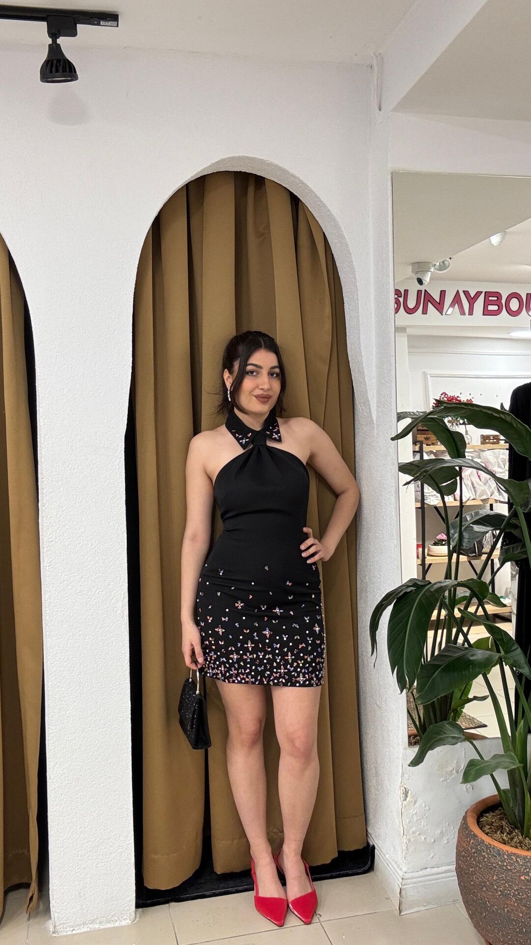 SİYAH KRAVAT YAKA ABİYE