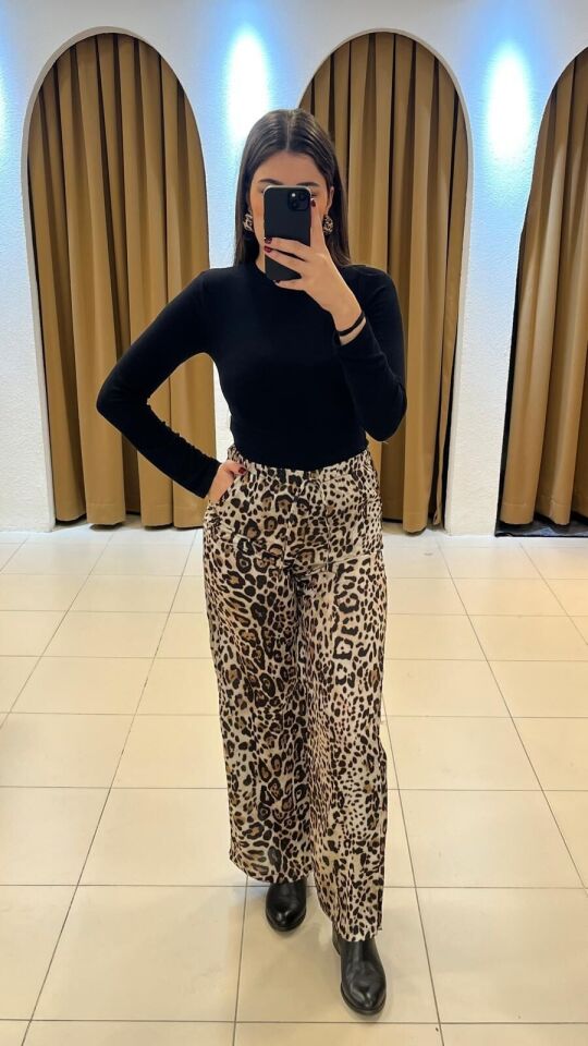 LEOPAR DESENLİ PANTOLON