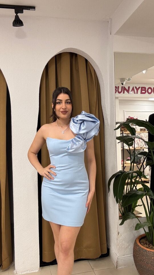 BEBE MAVİSİ ABİYE ELBİSE