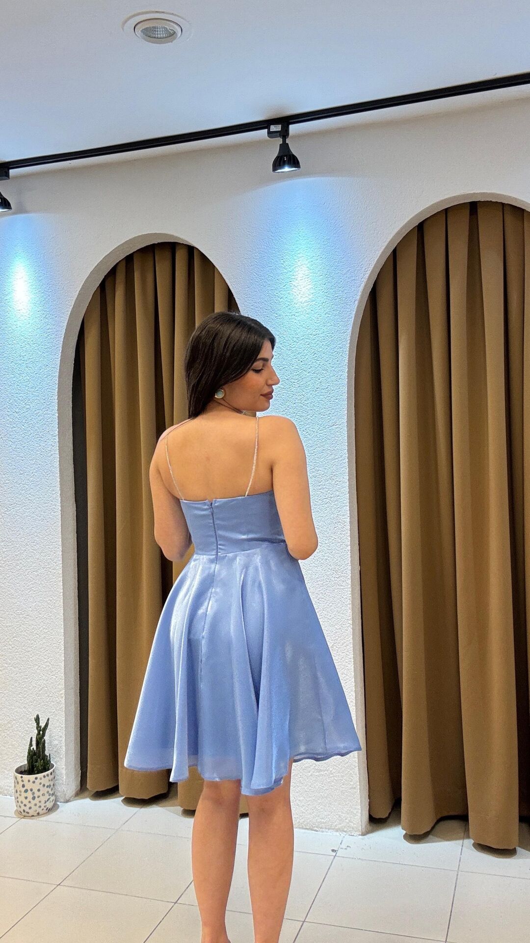 MAVİ KISA ELBİSE
