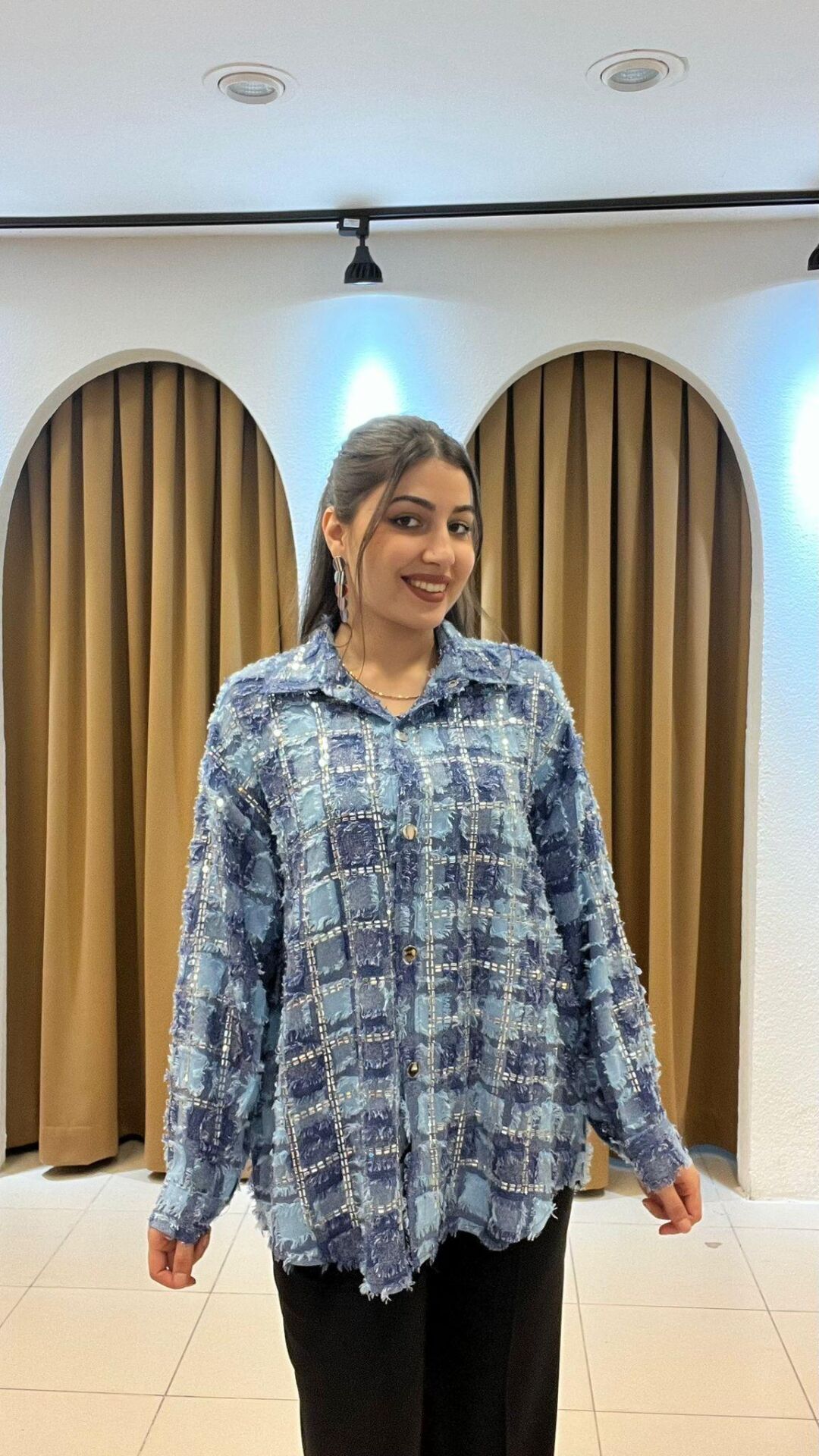 MAVİ İTHAL TAŞLI GÖMLEK
