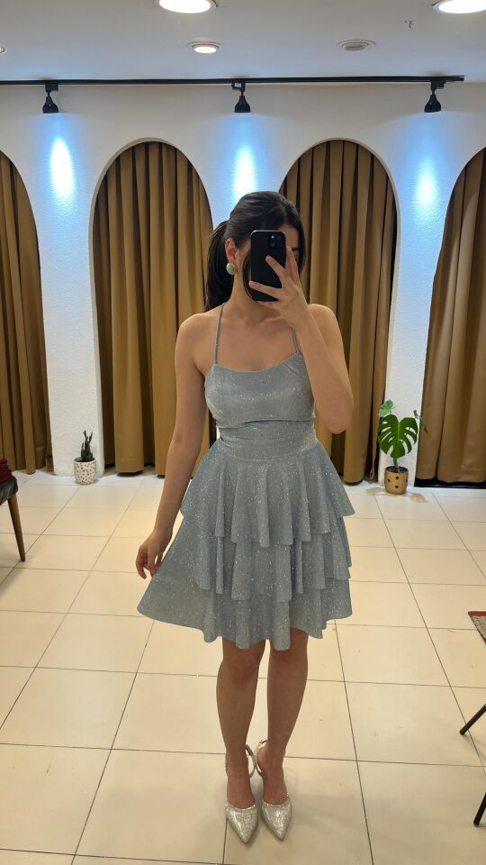 BULUT MAVİSİ MİNİ ELBİSE