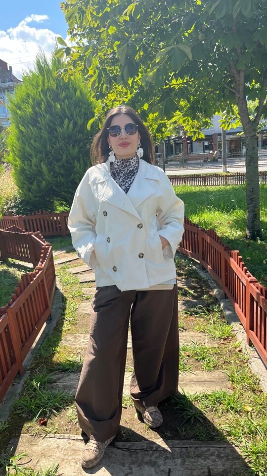 EKRU KISA TRENÇ