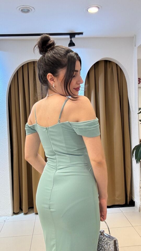 MİNT YEŞİLİ UZUN ABİYE