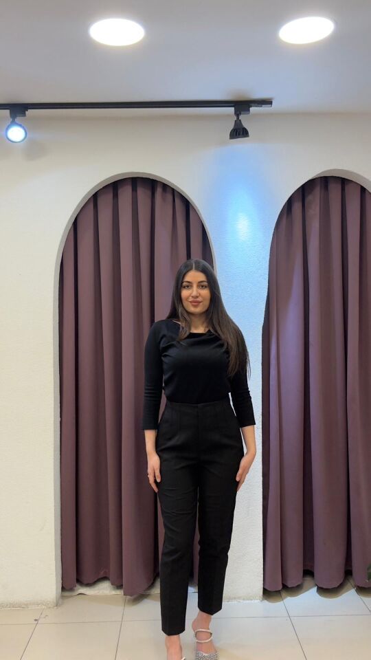 SİYAH ZARA MODEL KUMAŞ PANTOLON SİYAH - 36