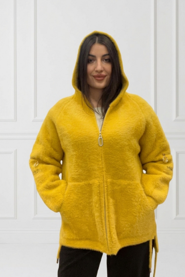 SARI ANGORA ÖNDEN FERMUARLI KÜRK Standart
