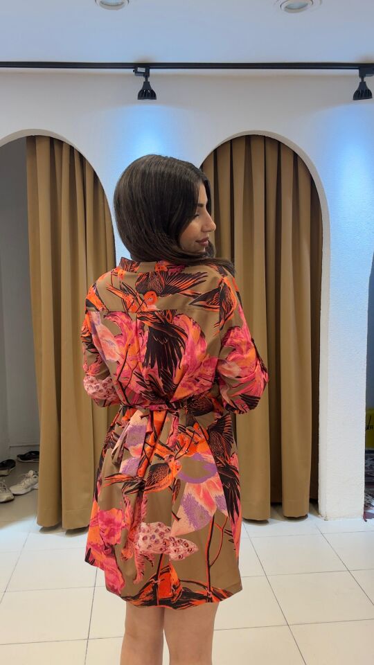 BELDEN KEMERLİ GÖMLEK ELBİSE