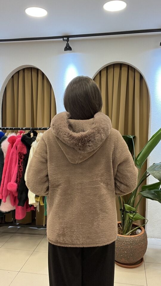 VİZON ÖNDEN FERMUARLI ANGORA KÜRK