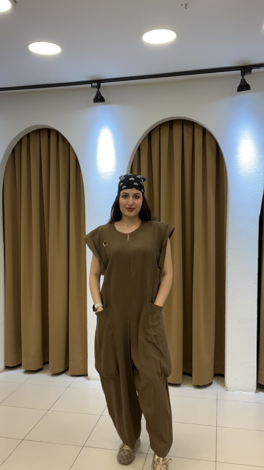 KAHVERENGİ TASARIM ÖNDEN FERMUARLI CEPLİ TULUM