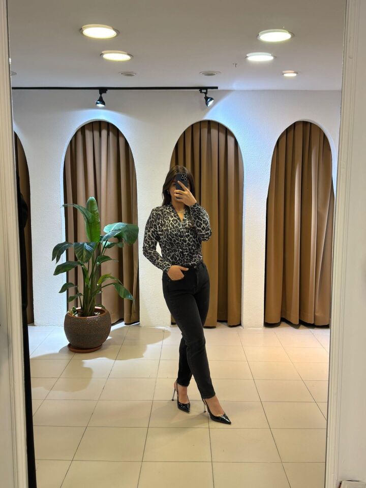 DESENLİ BODYSUIT BLUZ L - Desenli