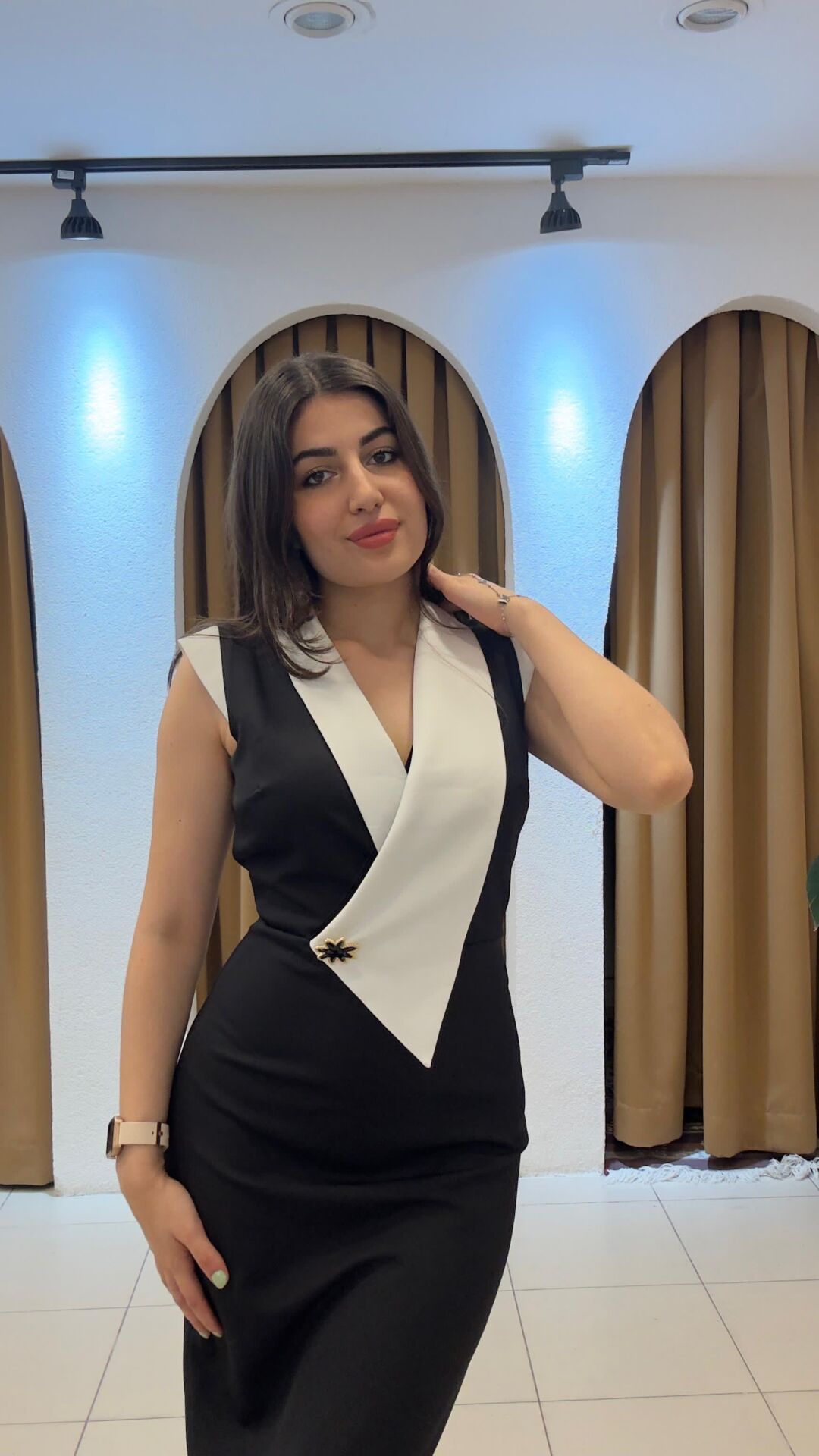 SiYAH KALIN MIDI BOY ELBİSE