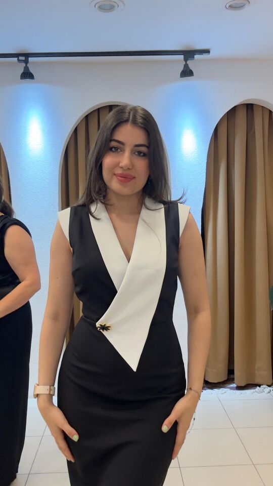 SiYAH KALIN MIDI BOY ELBİSE