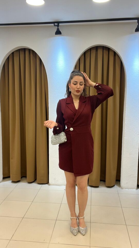 BORDO CEKET ELBİSE M