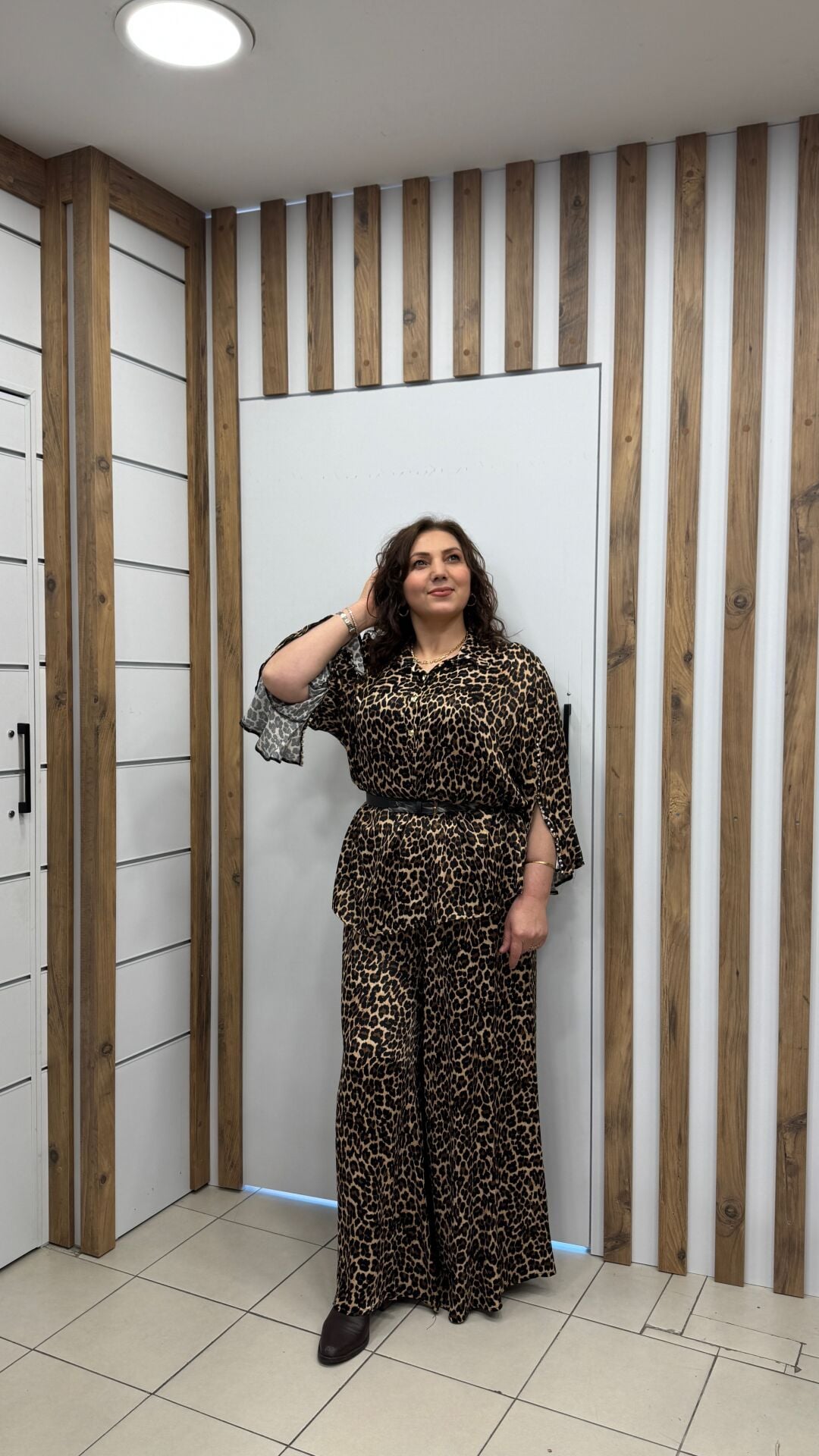 LEOPAR DESEN SATEN İKİLİ TAKIM 50