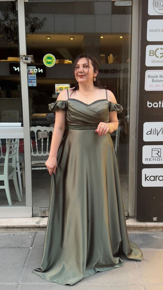 KÜF YEŞiLİ SATEN DRAPELİ ABİYE KÜF YEŞİLİ - 48