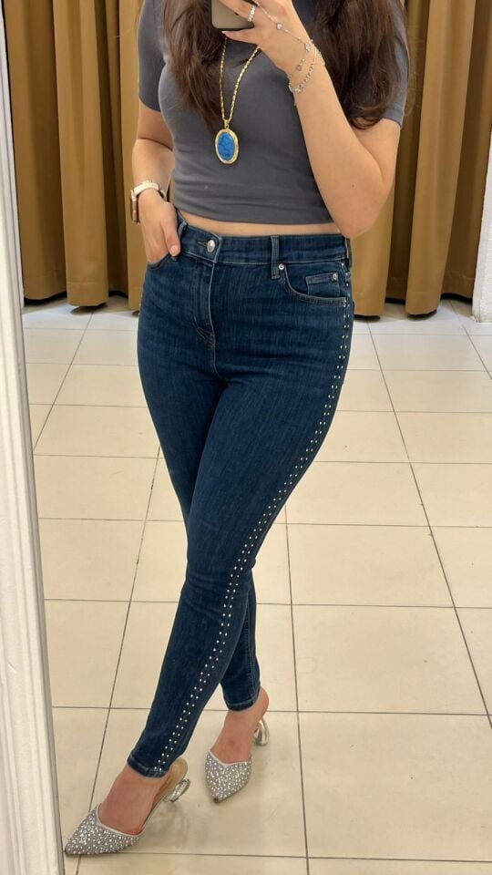 MAVİ YÜKSEK BEL SKİNNY JEAN PANTOLON