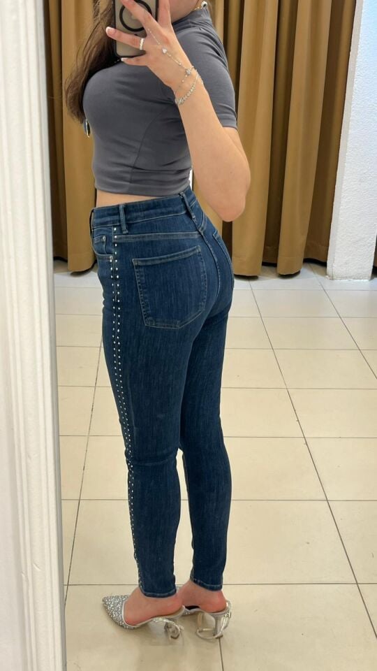 MAVİ YÜKSEK BEL SKİNNY JEAN PANTOLON