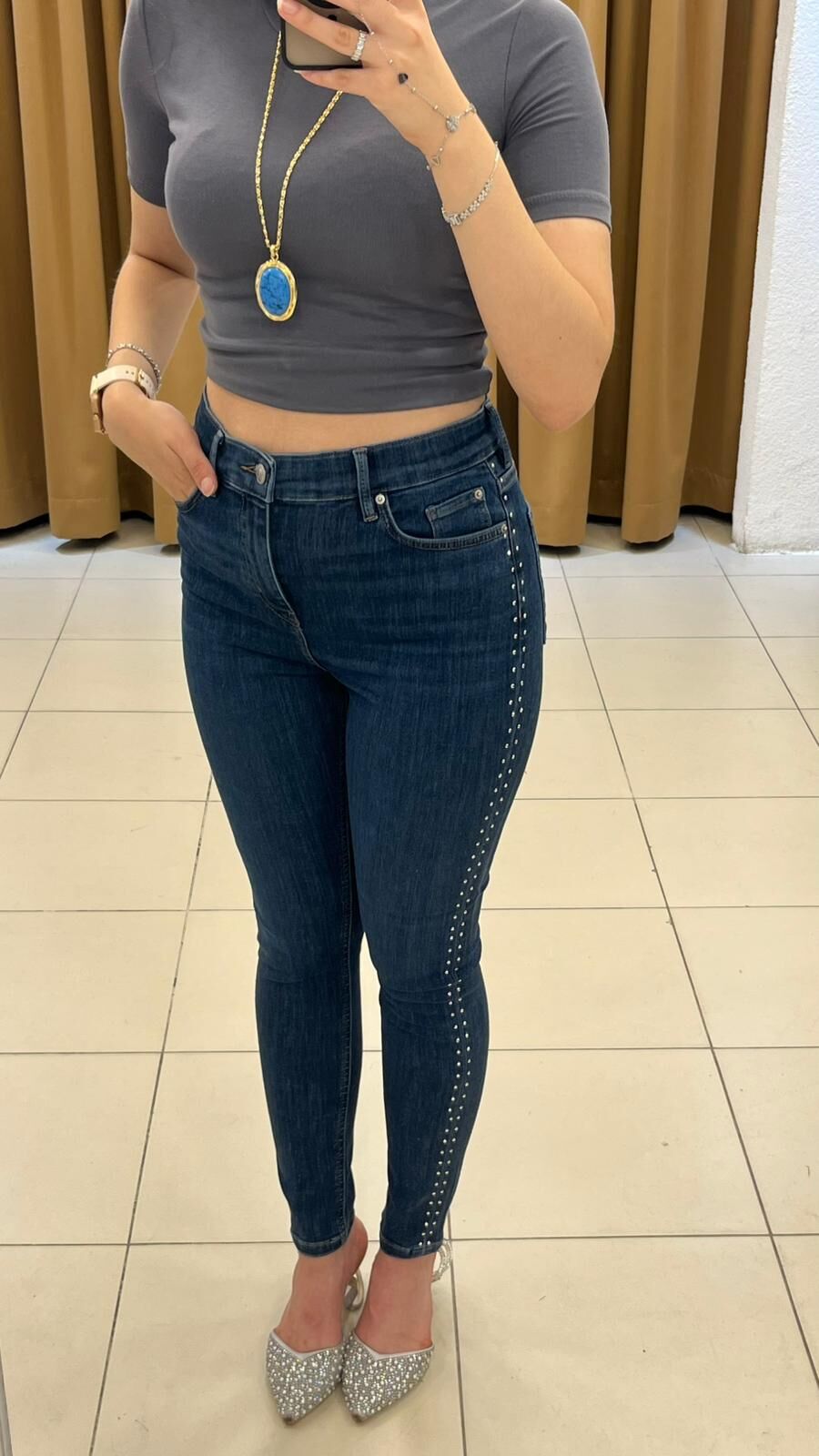 MAVİ YÜKSEK BEL SKİNNY JEAN PANTOLON