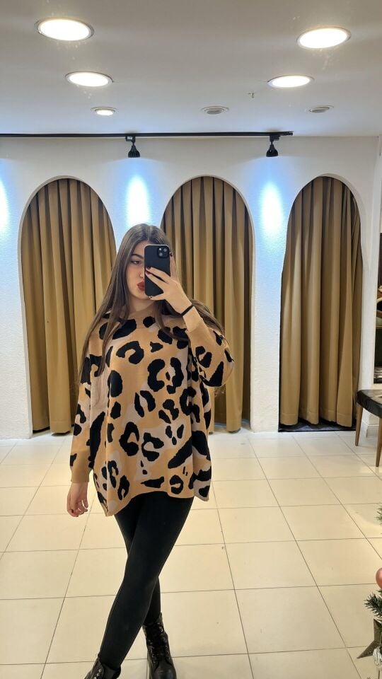 LEOPAR DESEN KAZAK S - Leopar desen