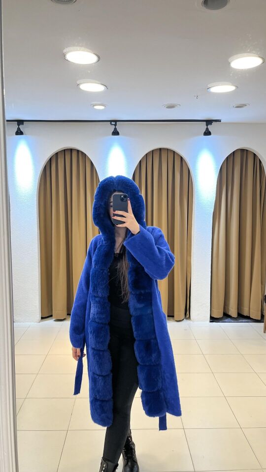 LACİVERT İTHAL ANGORA KÜRK Standart - LACİVERT