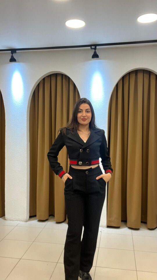 SİYAH IŞILTILI CEKET TAKIM