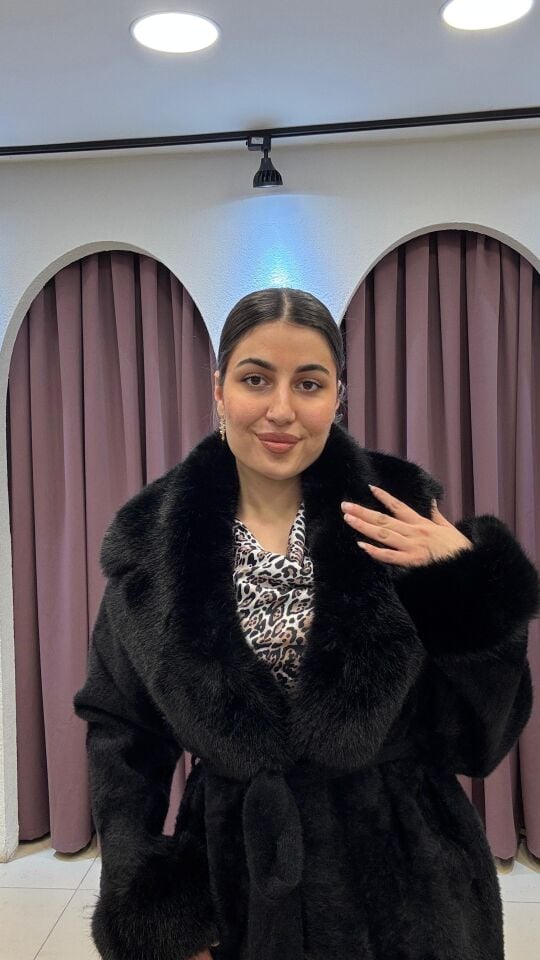 SİYAH BELDEN BAĞLAMALI İTHAL KÜRK Standart