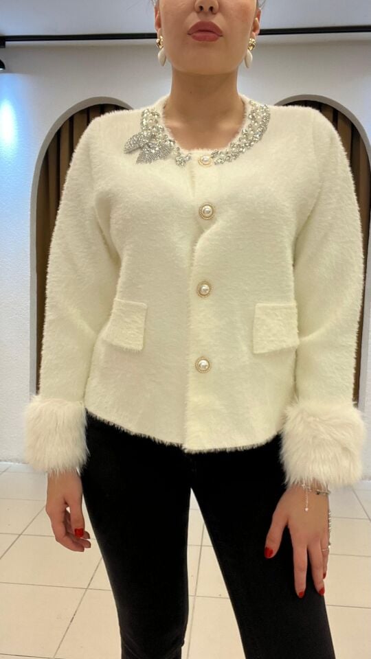 KREM İTHAL YÜN HIRKA