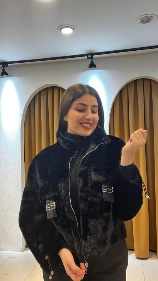 SİYAH KISA KÜRK 2XL - Siyah