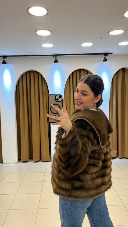 KAHVERENGİ SUNİ KÜRK CEKET