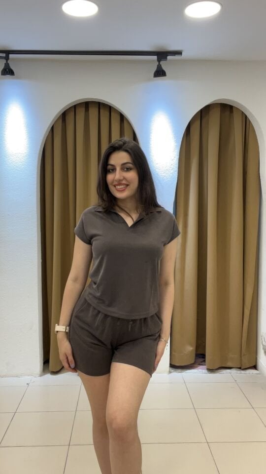 KAHVERENGİ ŞORTLU TAKIM