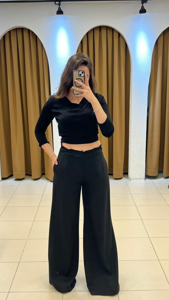 SİYAH PALAZZO PANTOLON