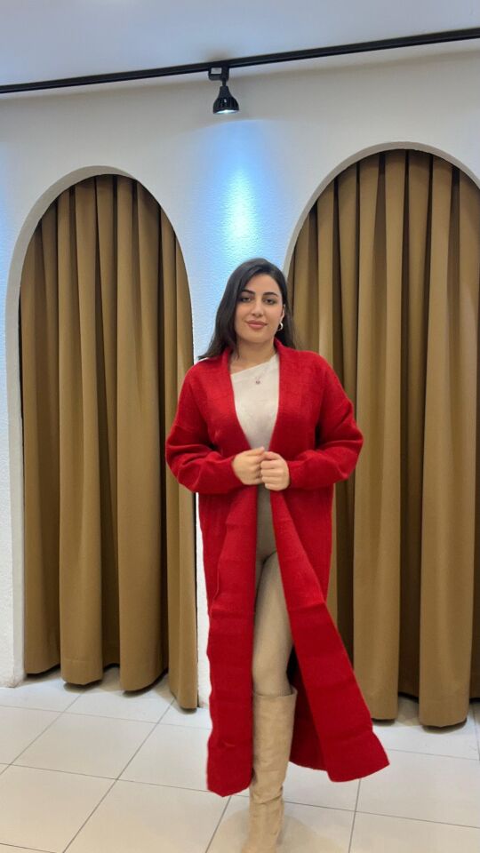 KIRMIZI YÜN UZUN HIRKA Standart