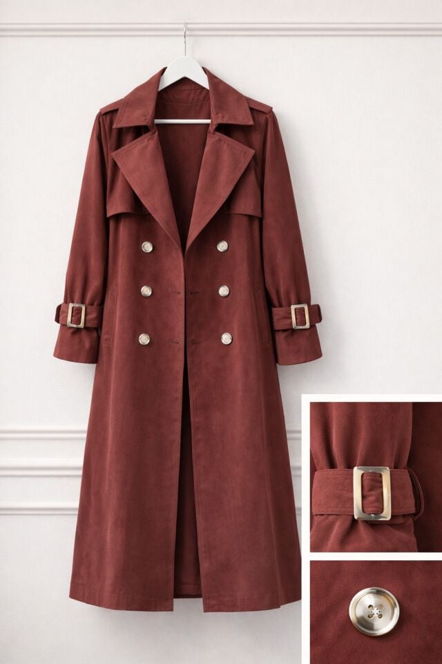 Bordo Koton Trençkot S