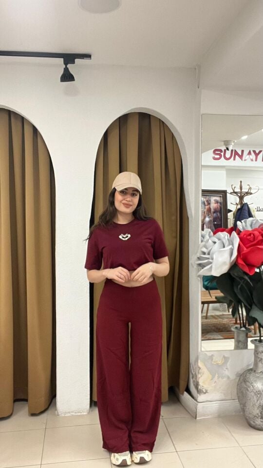 BORDO KESİM RAHAT PANTOLON