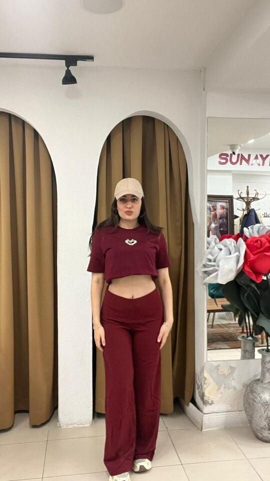 BORDO KESİM RAHAT PANTOLON