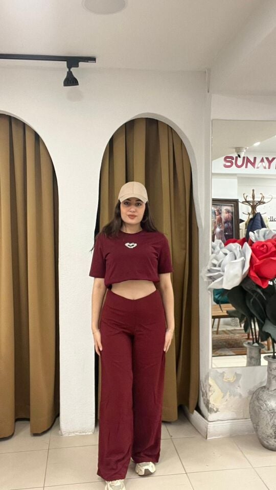 BORDO KESİM RAHAT PANTOLON