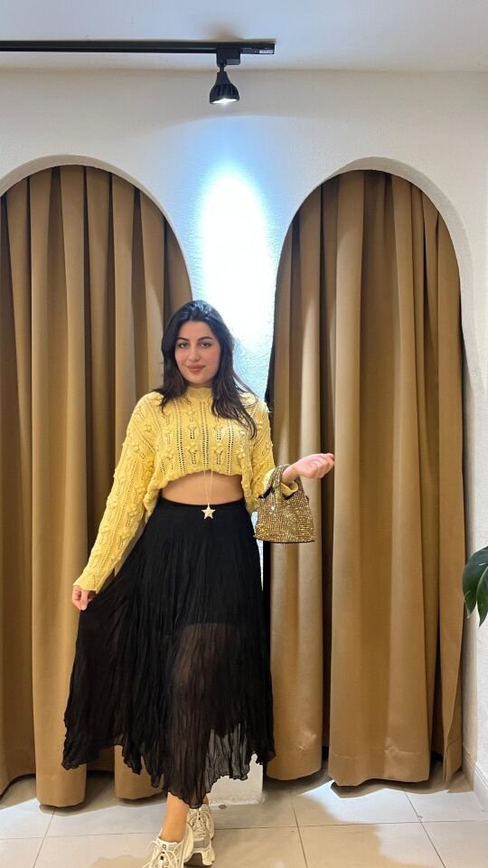 SİYAH ASİMETRİK KESİM TÜL ETEK