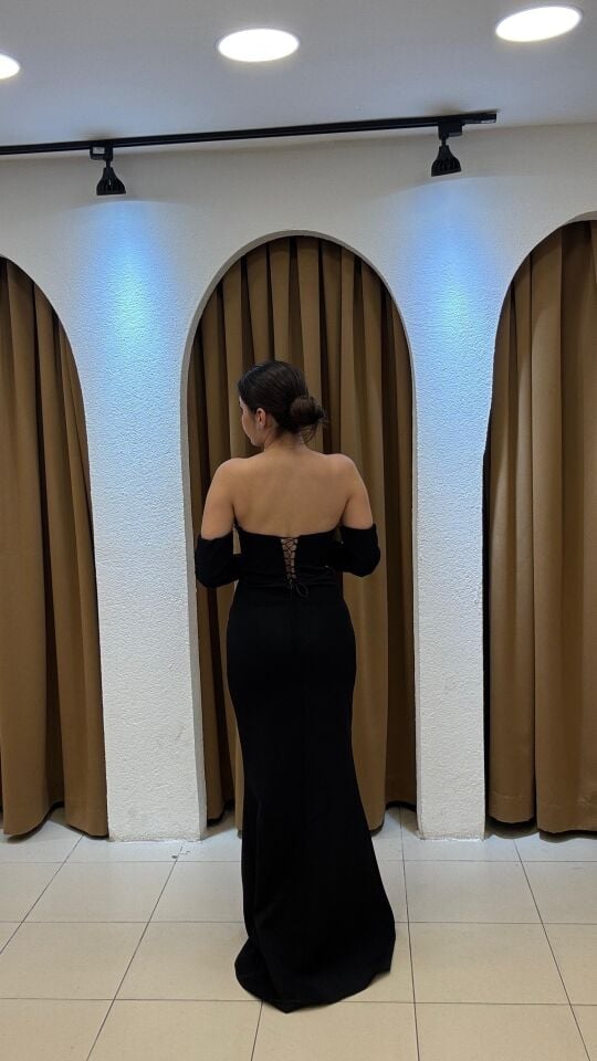 BEBE MAVİSİ  ELDİVENLİ BALIK MODEL ABİYE