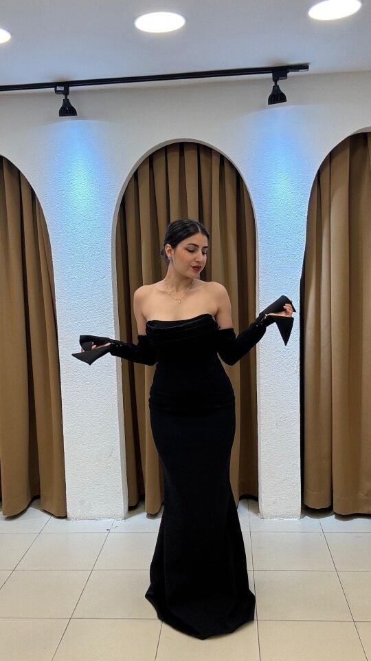 BEBE MAVİSİ  ELDİVENLİ BALIK MODEL ABİYE