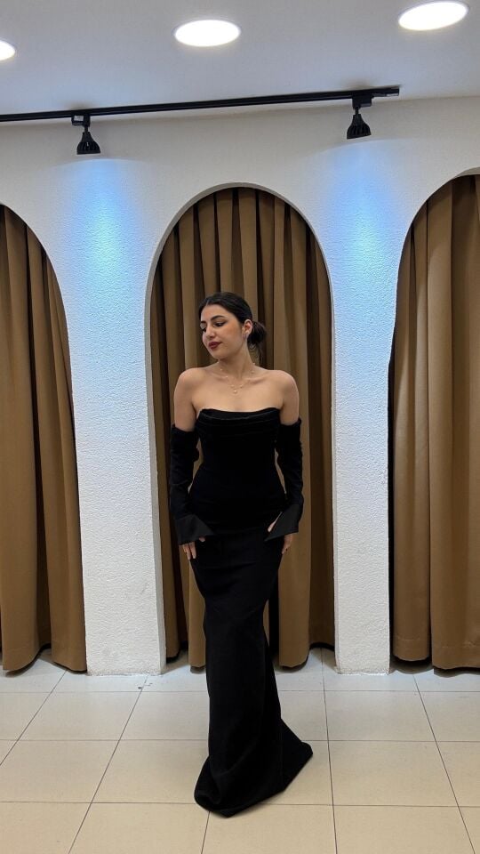 BEBE MAVİSİ  ELDİVENLİ BALIK MODEL ABİYE