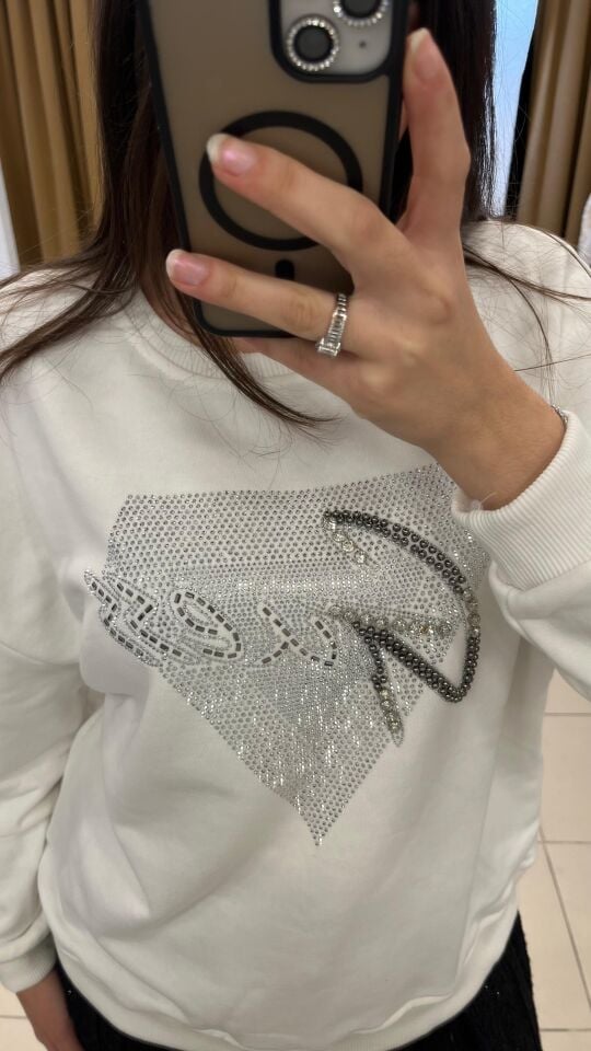 BEYAZ TAŞLI SWEAT
