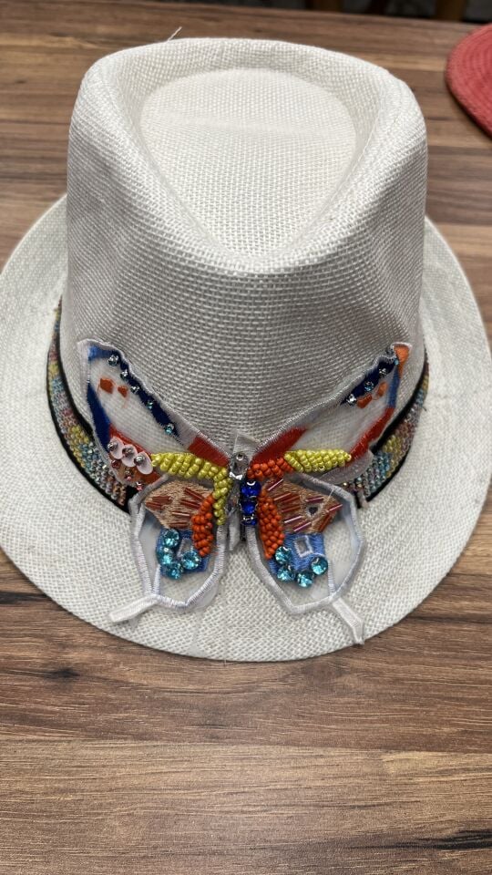 BEYAZ HASIR ŞAPKA BEYAZ